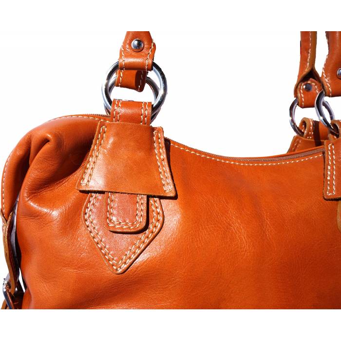 HANDBAG WITH DOUBLE HANDLE MADE OF GENUINE CALF LEATHER 6529 