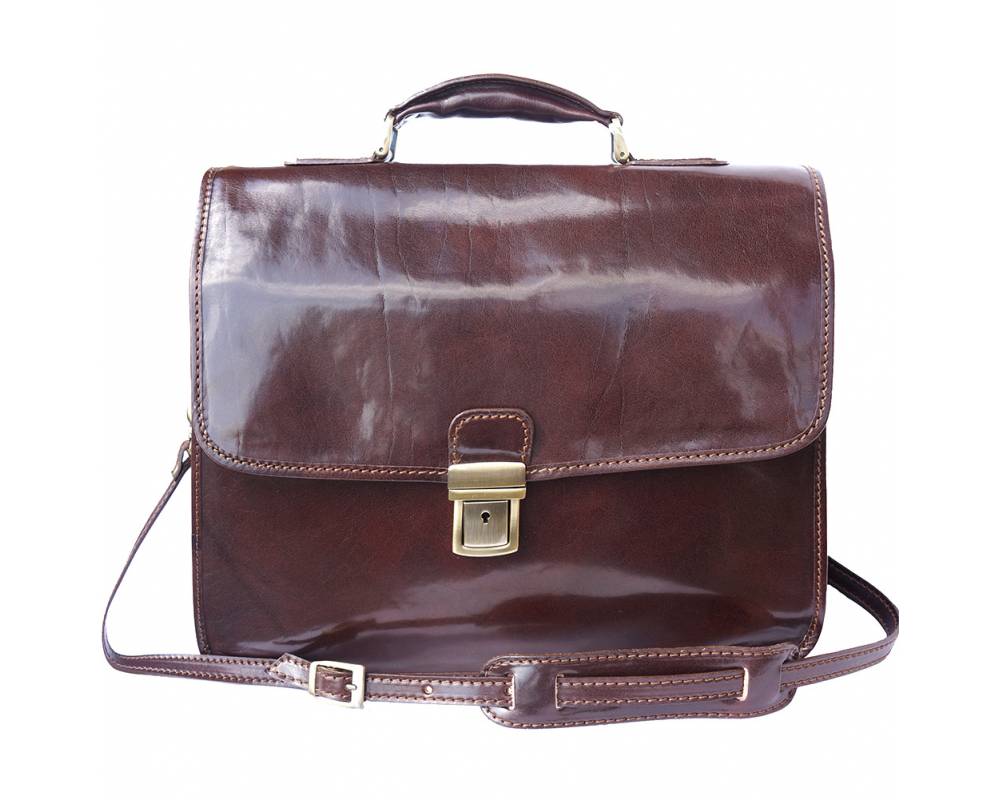 Business Briefcases Bag Italian Genuine Leather Hand made in Italy Florence 7615 