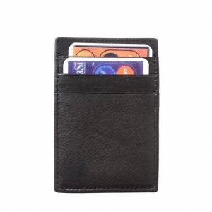 Credit card holder with money clip in soft leather