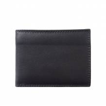 Mini wallet in calf-skin soft leather with out coin pocket for man